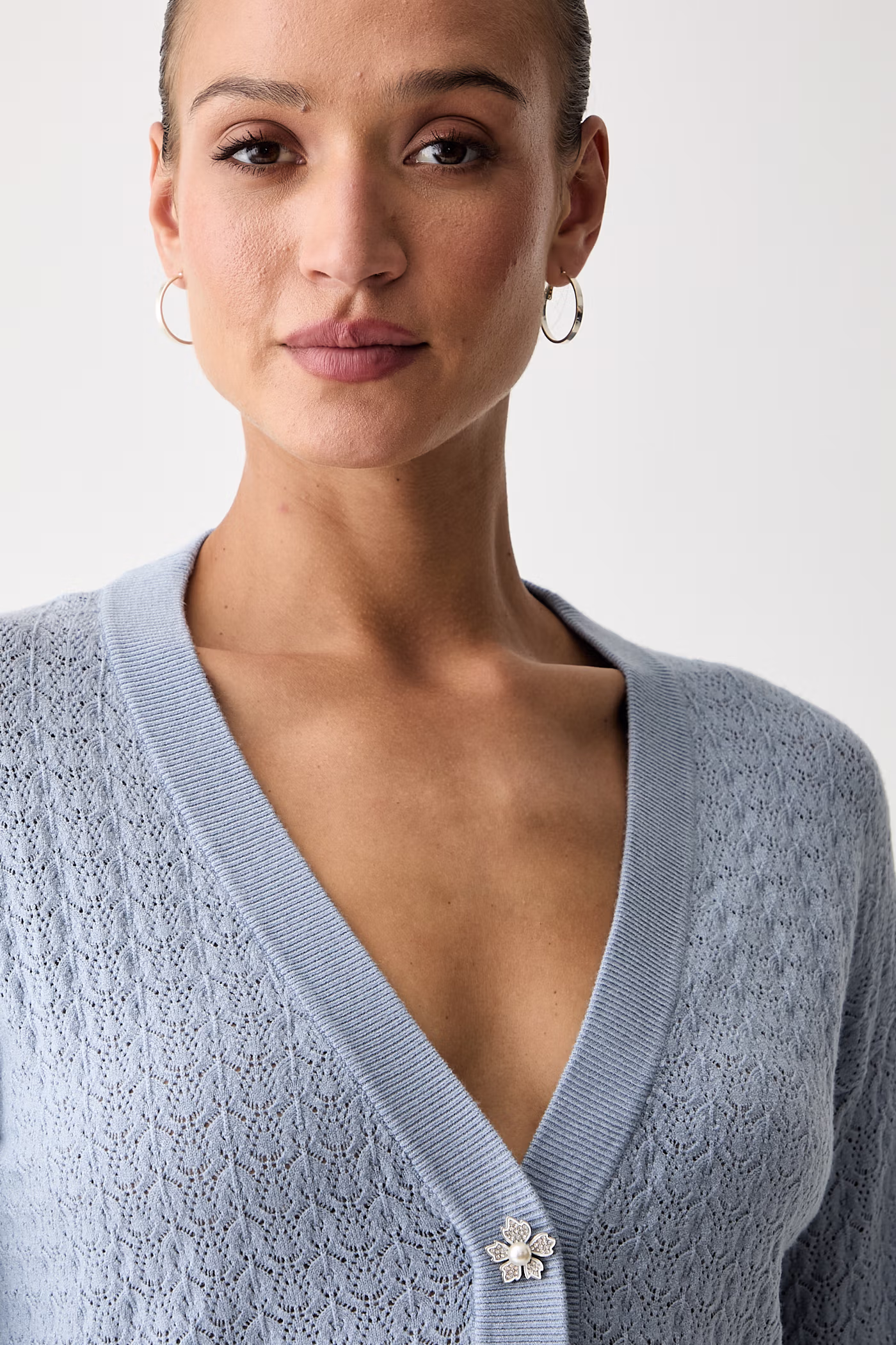 Кардиган жіночий з віскозою Guess NINA колір блакитний фото 4