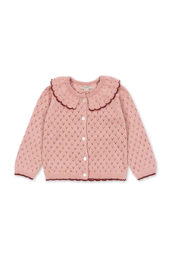 Кардиган дитячий з бавовною Konges Sløjd HOLIDAY CARDIGAN колір рожевий