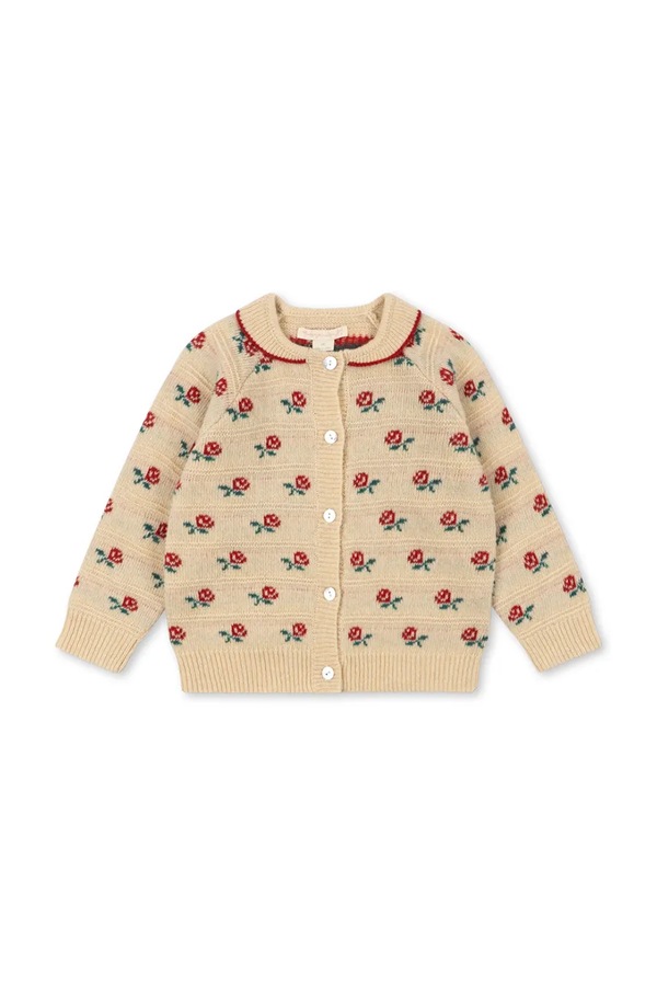 Кардиган дитячий з вовною Konges Sløjd BELOU COLLAR CARDIGAN колір бежевий фото 2