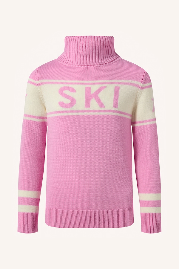 Гольф дитячий із мериносової вовни Perfect Moment schild sweater колір рожевий