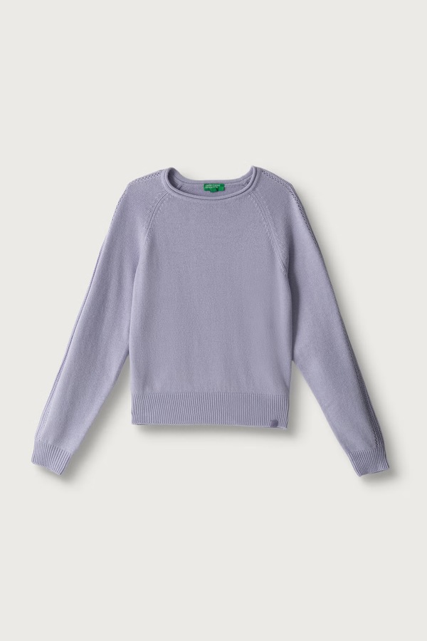 Свитер детский с шерстью United Colors of Benetton цвет фиолетовый