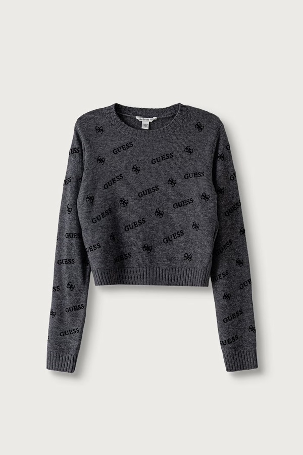 Светр дитячий з вовною Guess колір сірий