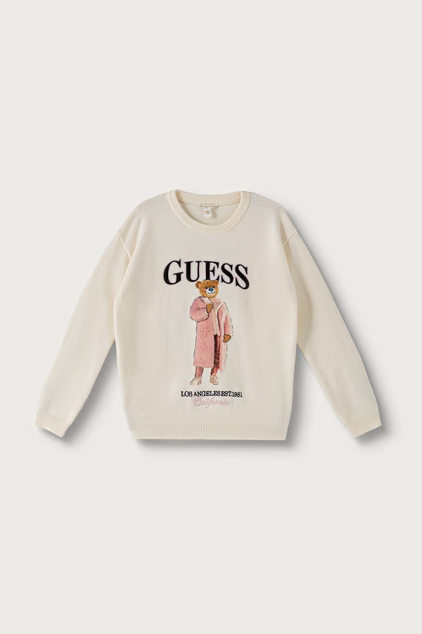 Светр дитячий з віскозою Guess колір бежевий