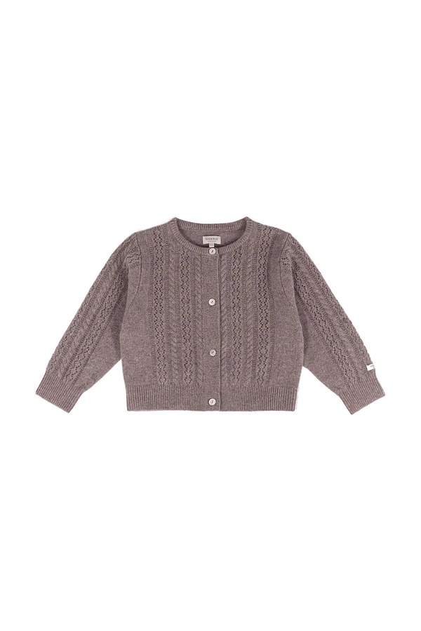 Кардиган дитячий із мериносової вовни Donsje Danik Merino Wool Cardigan колір коричневий