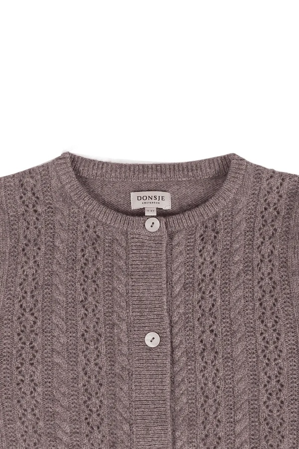 Кардиган дитячий із мериносової вовни Donsje Danik Merino Wool Cardigan колір коричневий фото 3