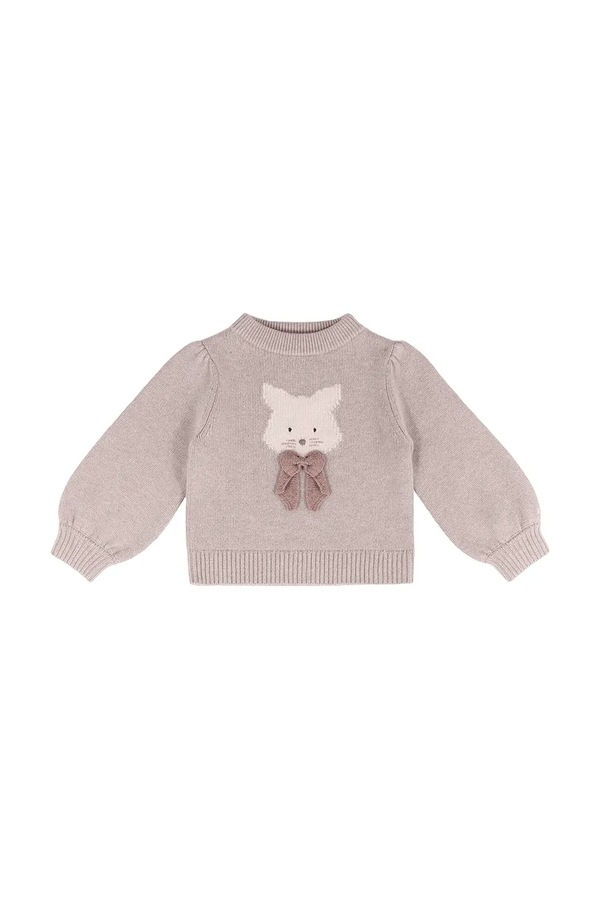 Свитер детский из мериносовой шерсти Donsje Denna Merino Wool Sweater Cat цвет розовый