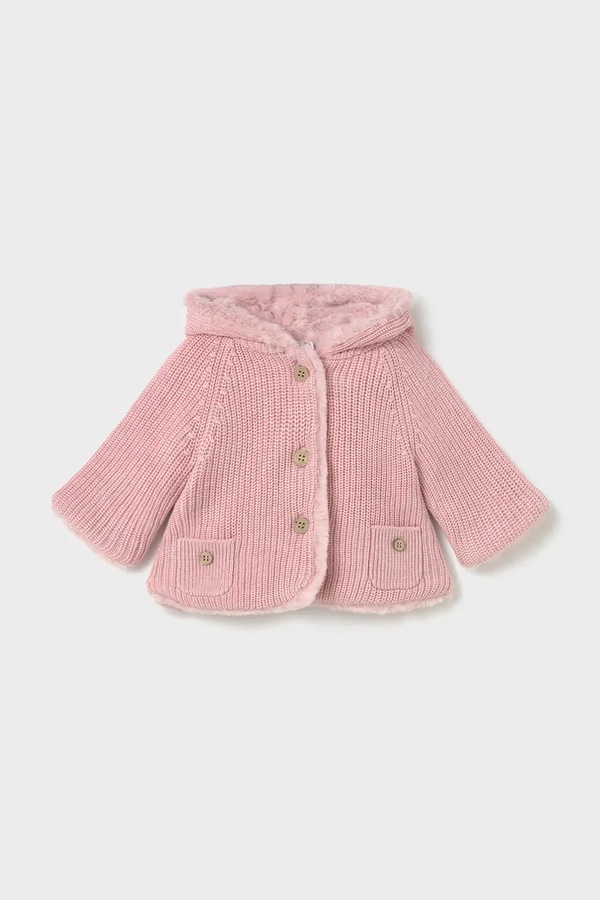 Кардиган для младенцев с хлопком Mayoral Newborn цвет розовый