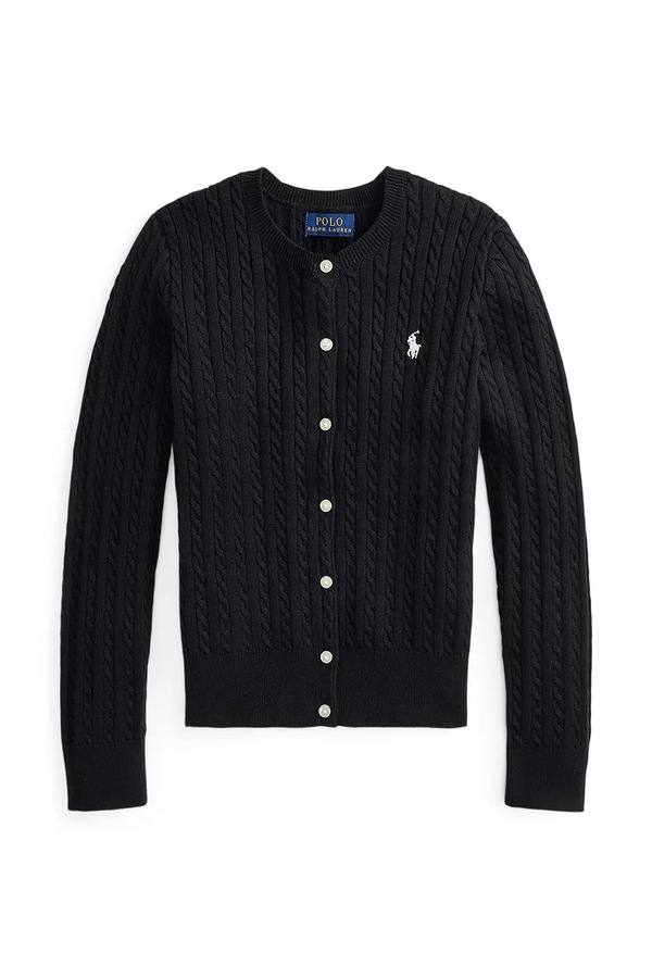 Кардиган дитячий бавовняний Polo Ralph Lauren колір чорний