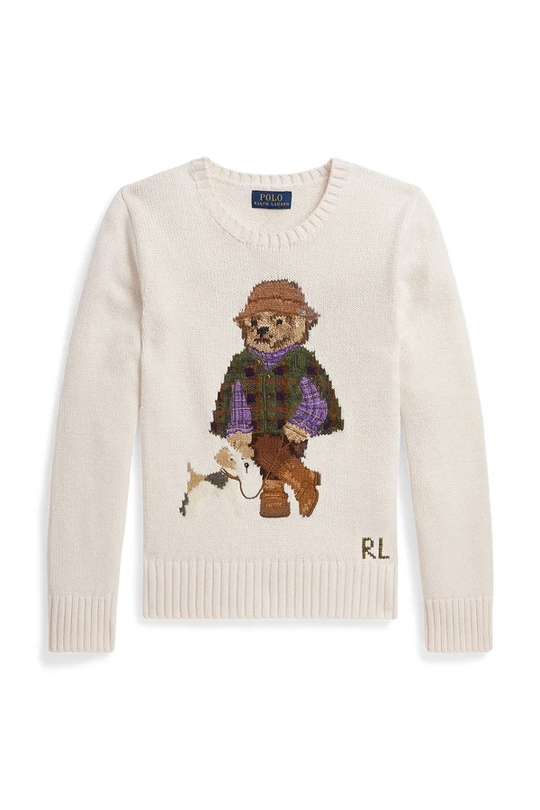 Светр дитячий бавовняний Polo Ralph Lauren колір бежевий