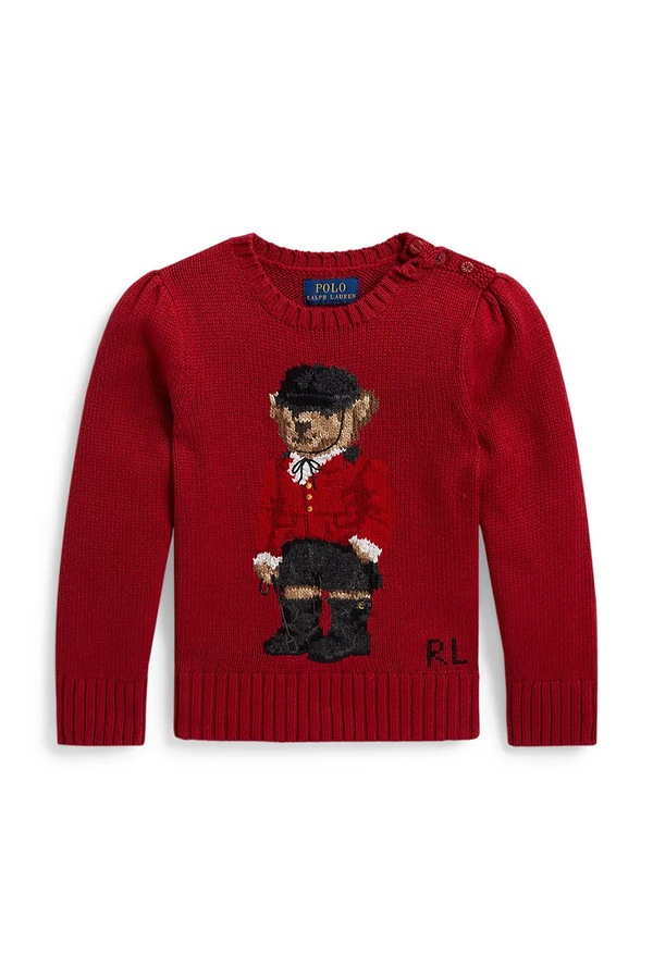 Светр дитячий бавовняний Polo Ralph Lauren колір червоний фото 2