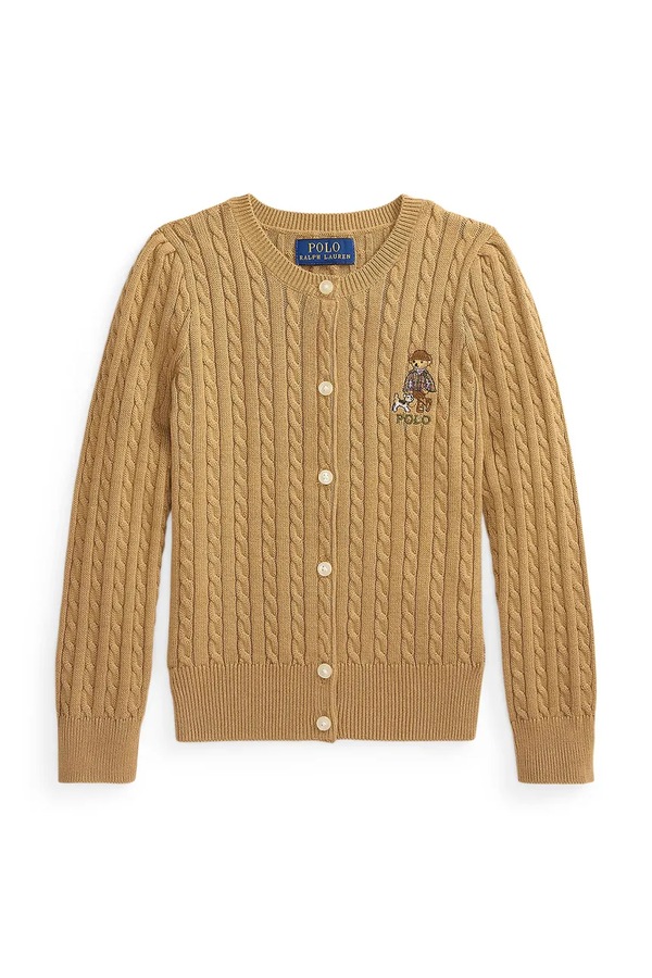 Кардиган детский хлопковый Polo Ralph Lauren цвет коричневый