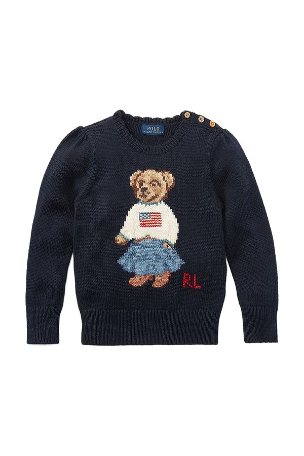 Светр дитячий бавовняний Polo Ralph Lauren колір темно-синій