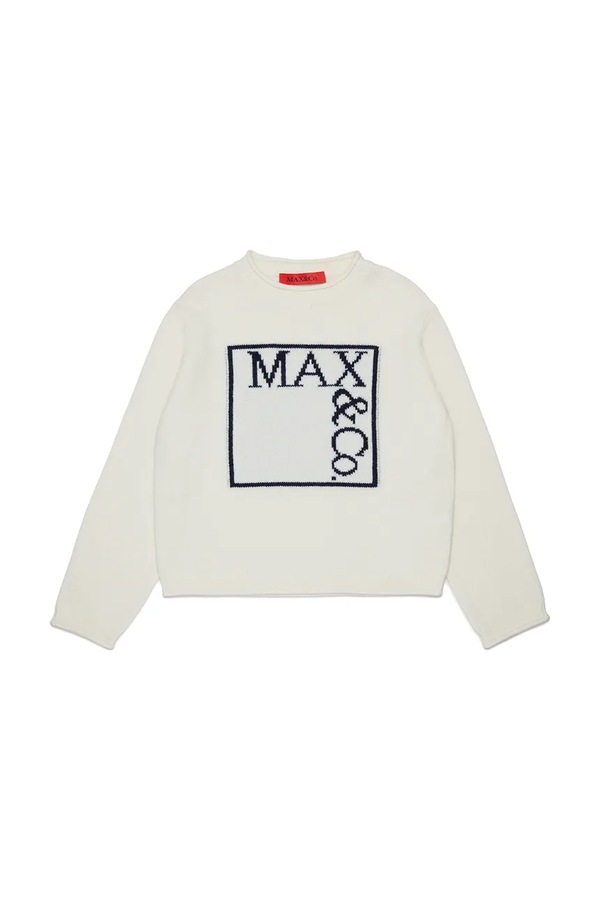 Светр дитячий з вовною Max&Co. MAXK21F KNITWEAR колір білий