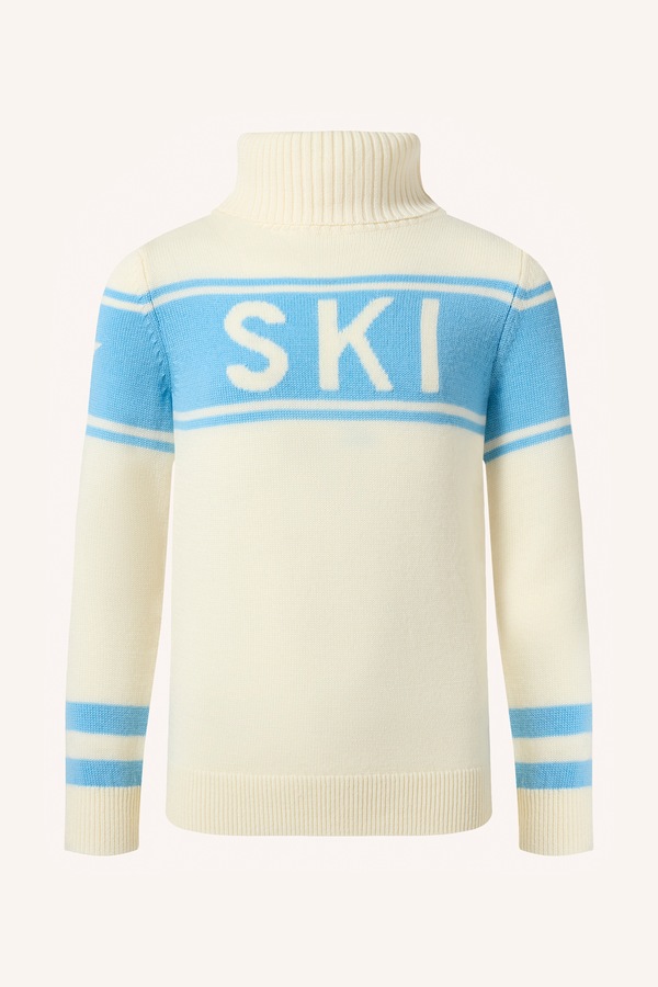 Гольф дитячий із мериносової вовни Perfect Moment schild sweater колір білий фото 2