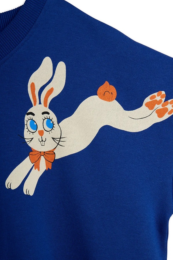 Кофта детская хлопковая Mini Rodini Rabbits цвет голубой фото 2