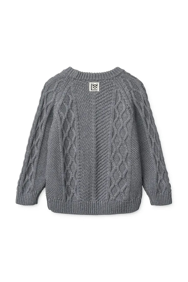 Светр дитячий бавовняний Liewood Ari Cotton Knit Jumper колір сірий фото 2