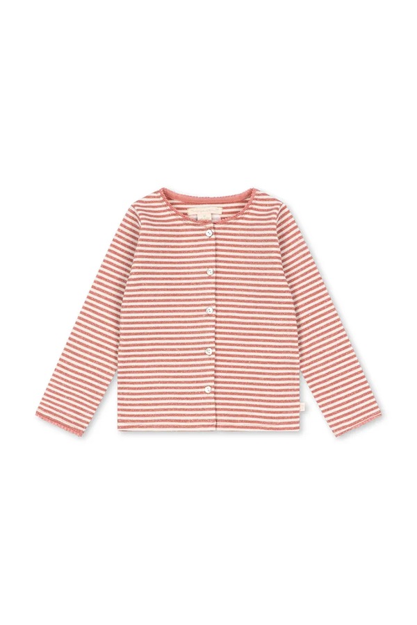 Кардиган дитячий з бавовною Konges Sløjd ROLI STRIPE CARDIGAN OCS колір рожевий