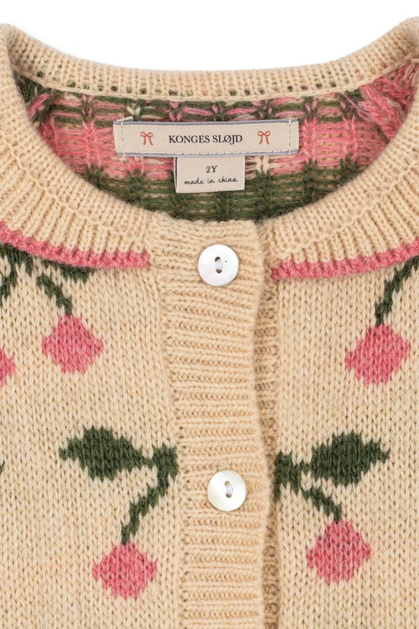 Светр дитячий вовняний Konges Sløjd BELOU COLLAR CARDIGAN колір бежевий фото 2