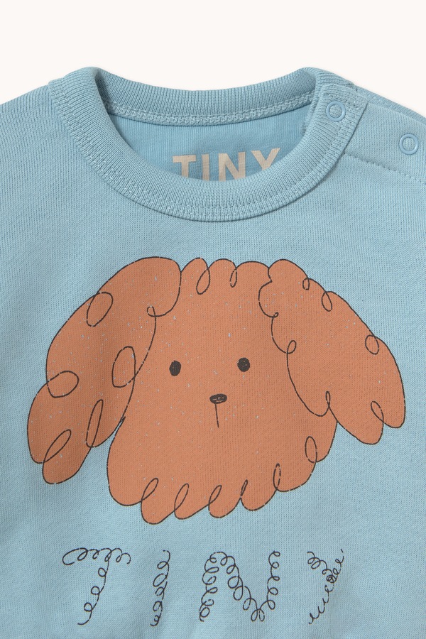 Кофта дитяча бавовняна Tinycottons CURLY DOG GRAPHIC BABY SWEATSHIRT колір блакитний фото 3