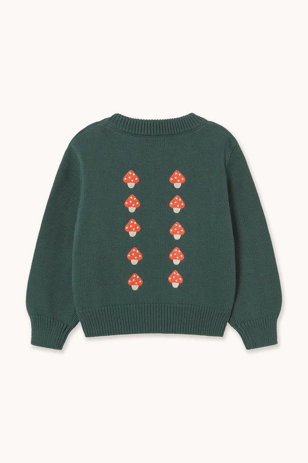 Светр дитячий бавовняний Tinycottons MINI MUSHROOMS SWEATER колір зелений фото 2