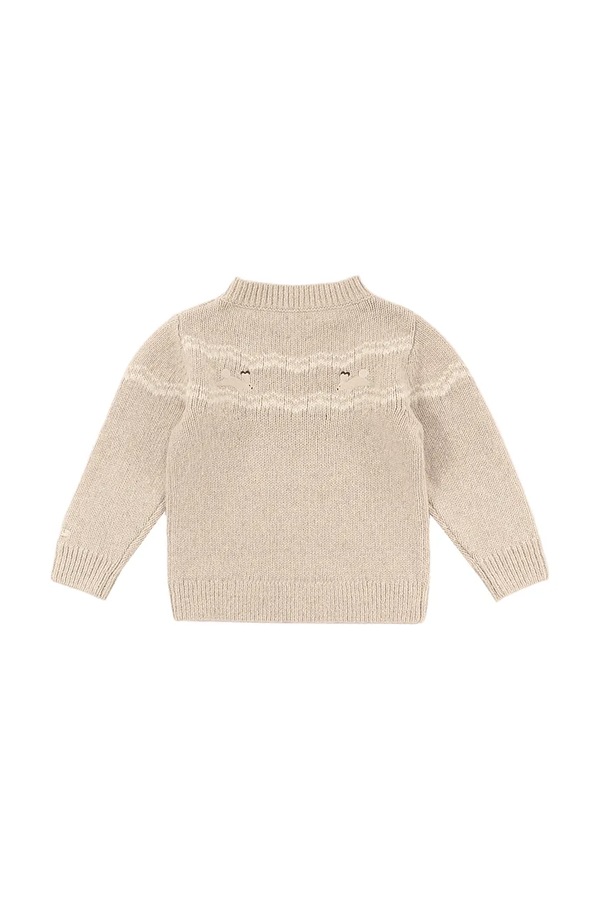 Свитер детский из мериносовой шерсти Donsje Yohana Merino Wool Sweater Arctic Hares цвет бежевый
