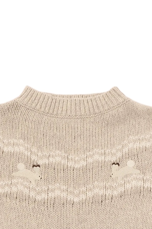 Свитер детский из мериносовой шерсти Donsje Yohana Merino Wool Sweater Arctic Hares цвет бежевый фото 2