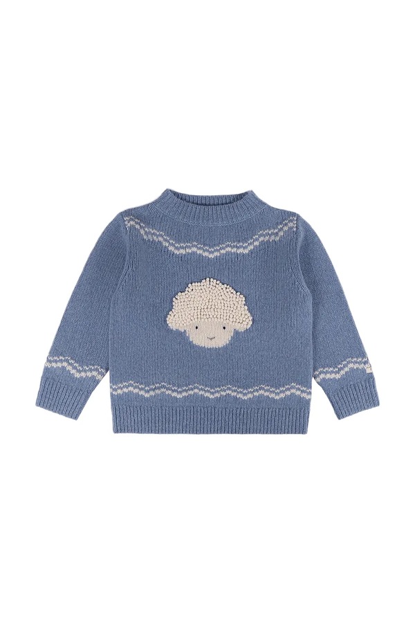 Свитер для младенцев из мериносовой шерсти Donsje Selwyn Merino Wool Sweater Lammy цвет голубой