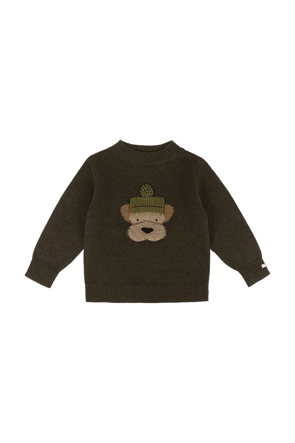 Свитер детский из мериносовой шерсти Donsje Denn Merino Wool Sweater Terrier цвет коричневый