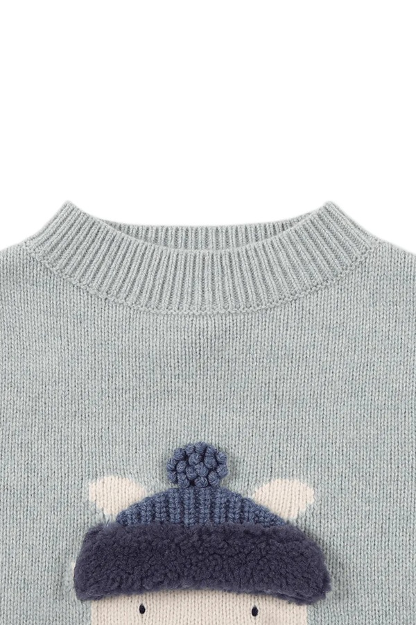 Светр дитячий із мериносової вовни Donsje Denn Merino Wool Sweater Polar Bear колір блакитний фото 3