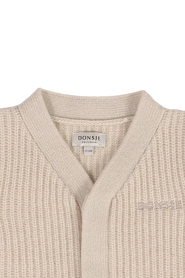 Кардиган дитячий із мериносової вовни Donsje Fennie Merino Wool Cardigan колір бежевий фото 2