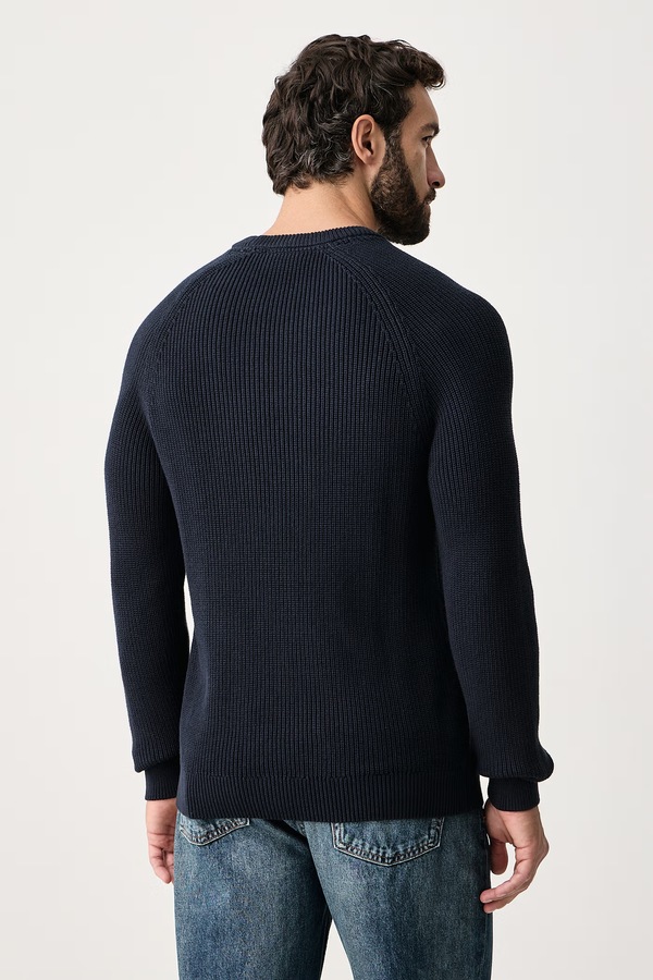 Светр чоловічий бавовняний U.S. Polo Assn. Textured Raglan колір темно-синій фото 3