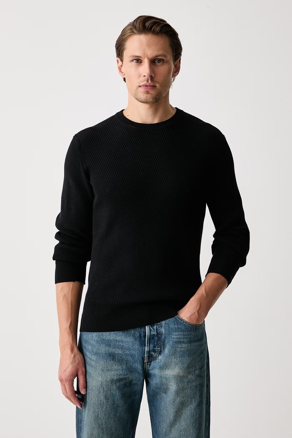 Светр чоловічий бавовняний rag & bone Danton колір чорний