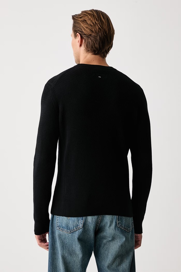 Светр чоловічий бавовняний rag & bone Danton колір чорний фото 3