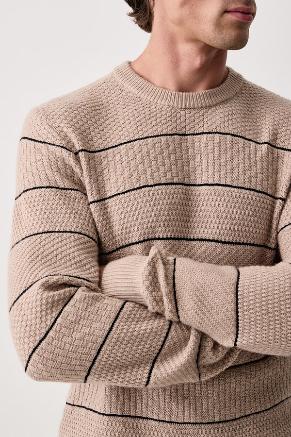 Светр чоловічий з додаванням вовни Guess NORVAL колір бежевий фото 4