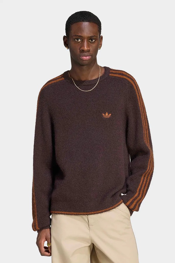 Светр чоловічий adidas Originals Fluffy Knit Crew колір коричневий