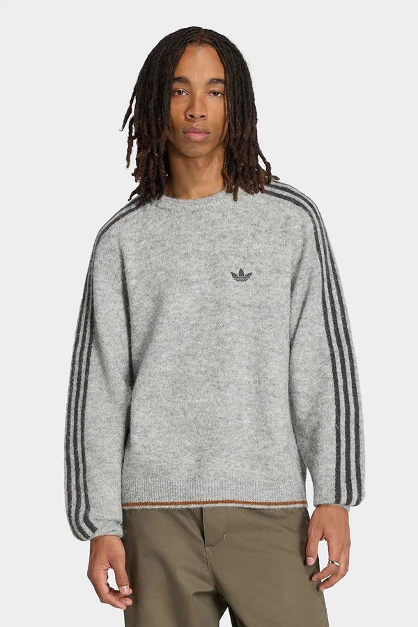 Светр чоловічий adidas Originals Fluffy Knit Crew колір сірий