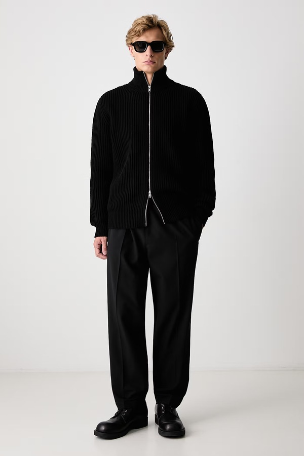 Кардиган чоловічий з вовною MM6 Maison Margiela колір чорний фото 2