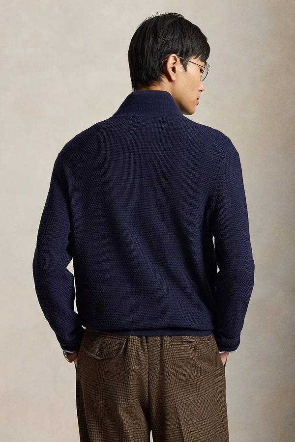 Светр чоловічий вовняний Polo Ralph Lauren колір темно-синій фото 2