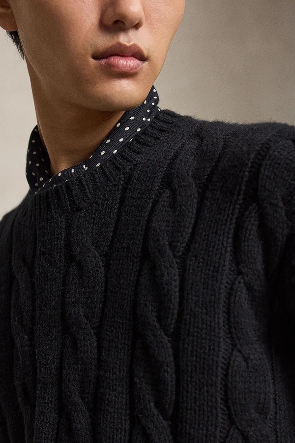 Светр чоловічий вовняний Polo Ralph Lauren колір чорний фото 4