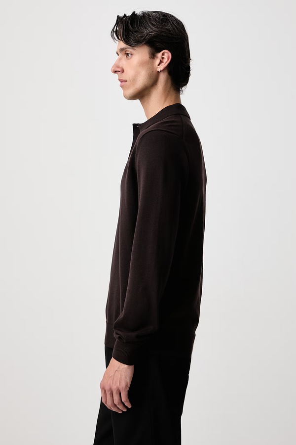 Светр чоловічий з вовною Fred Perry колір коричневий фото 4