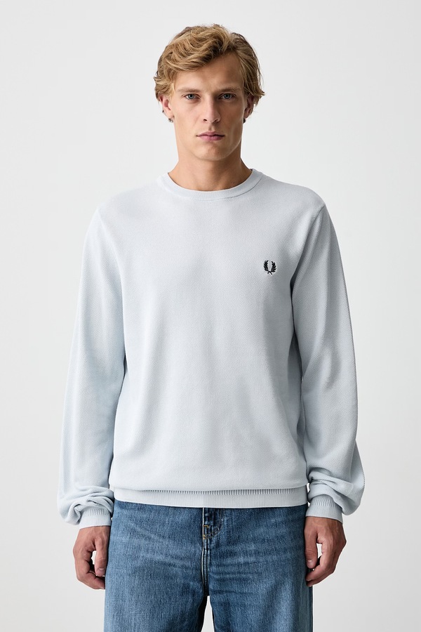 Светр чоловічий бавовняний Fred Perry колір блакитний