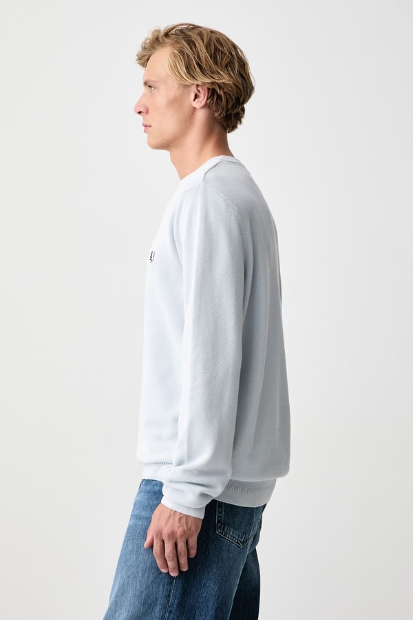 Светр чоловічий бавовняний Fred Perry колір блакитний фото 4