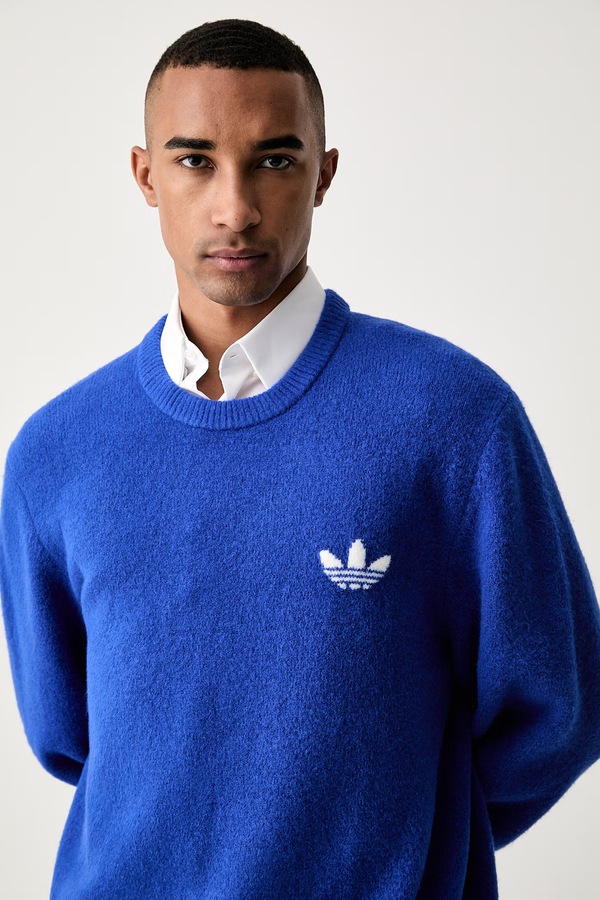 Светр чоловічий з вовною adidas Originals Trefoil Essentials колір блакитний фото 4