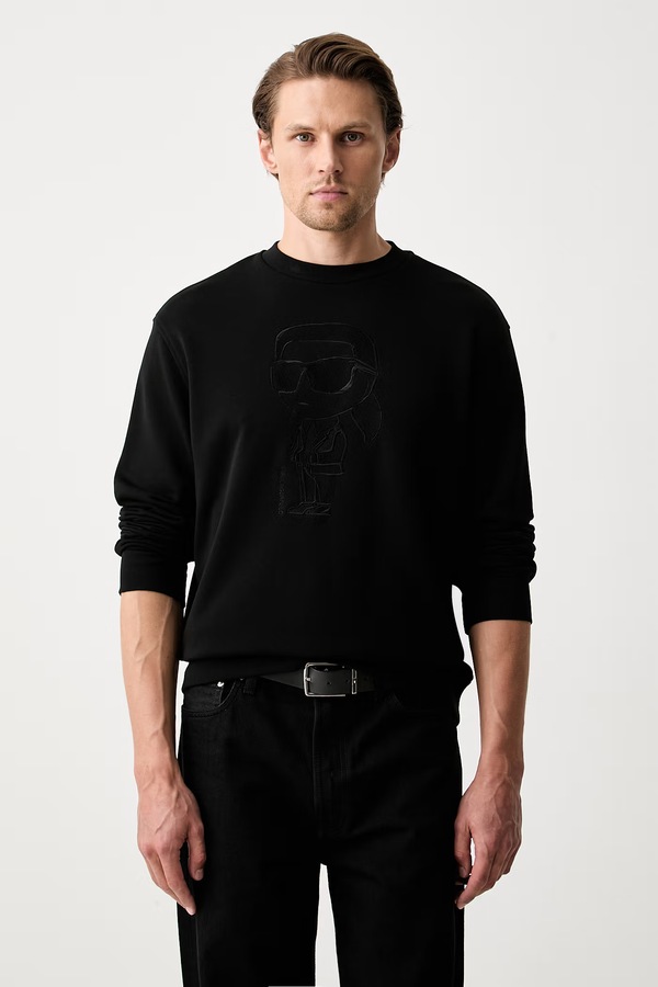 Кофта чоловіча з бавовною Karl Lagerfeld колір чорний