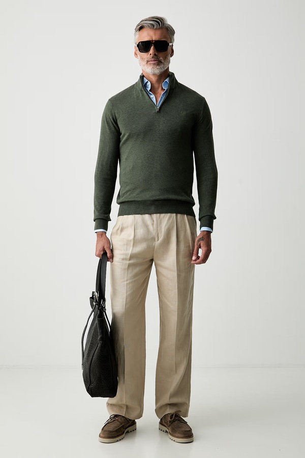 Светр чоловічий бавовняний Hackett London колір зелений