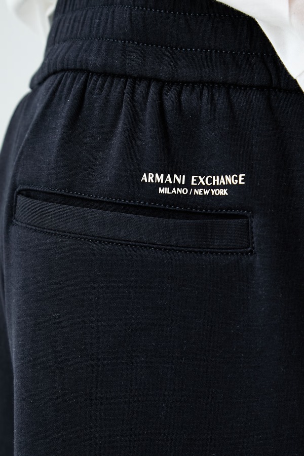 Трикотажні шорти чоловічі з бавовною Armani Exchange колір темно-синій фото 4