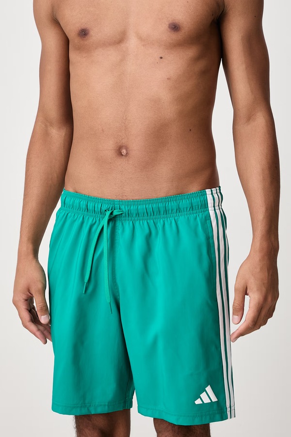 Шорти для купання чоловічі adidas Three Stripes колір зелений фото 4