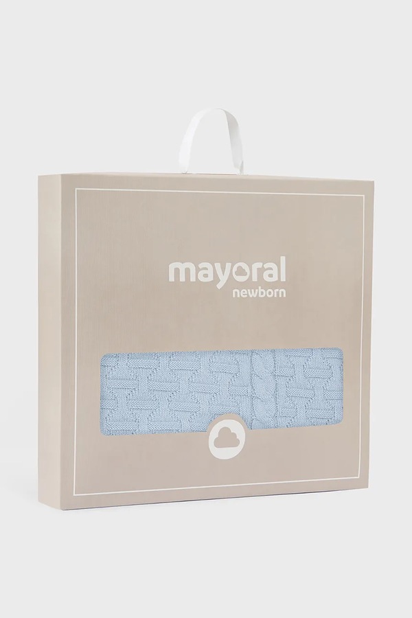 Ковдрочка для немовлят бавовняна Mayoral Newborn колір блакитний фото 4