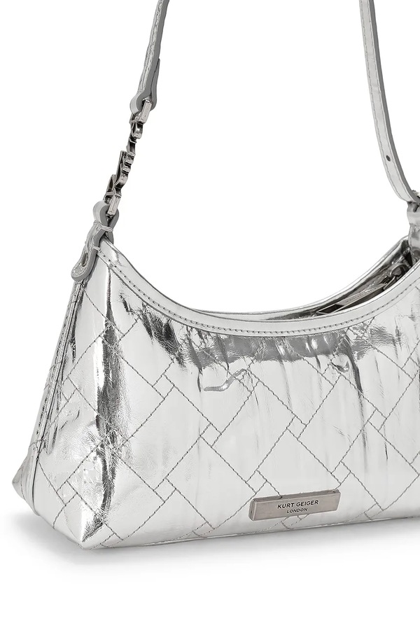 Сумочка жіноча шкіряна Kurt Geiger London Kurt Sling колір срібний фото 3