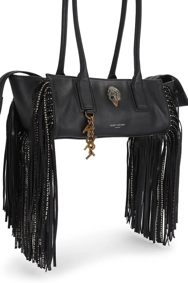 Сумка baguette жіноча шкіряна Kurt Geiger London Sloane колір чорний фото 2